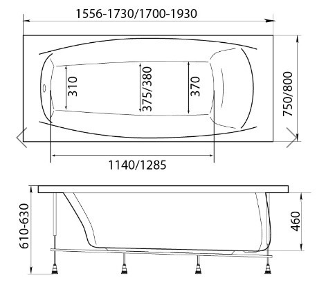 картинка Ванна Marka One PRAGMATIKA 173-155x75 