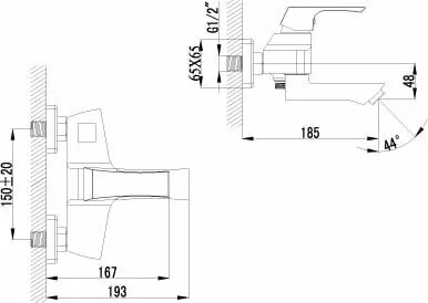 картинка Смеситель для ванны Lemark Unit LM4514C 