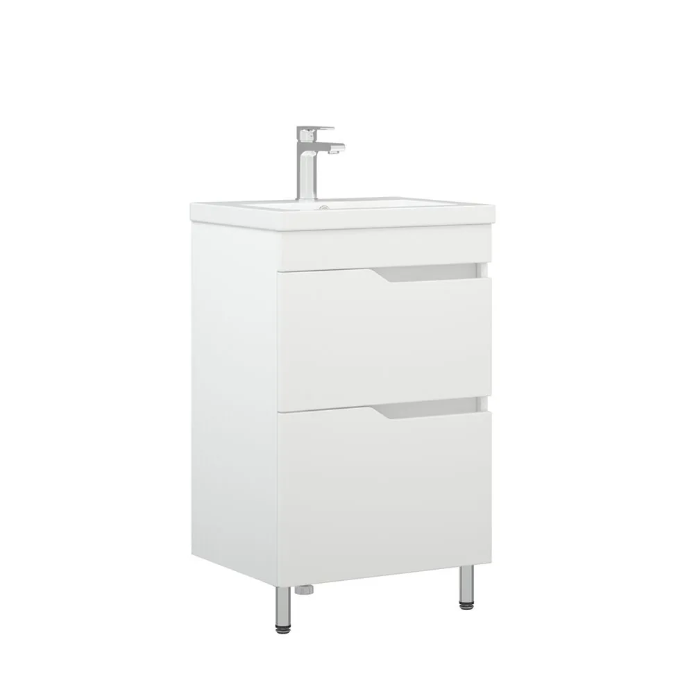 фото Тумба Corozo напольная Теона 50 Z2 белая Сомо 50-Стандарт 50-Фостер 50 