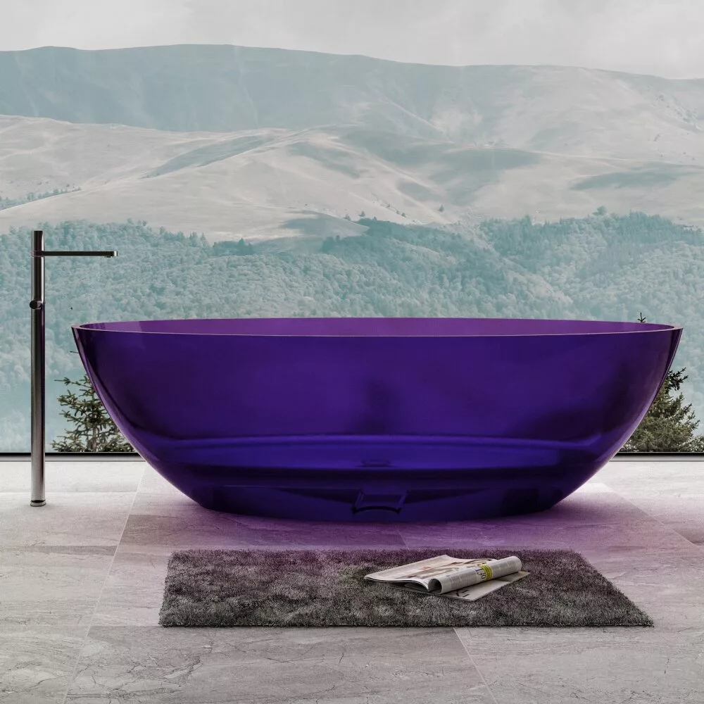 картинка Прозрачная ванна ABBER Kristall AT9702Amethyst фиолетовая 