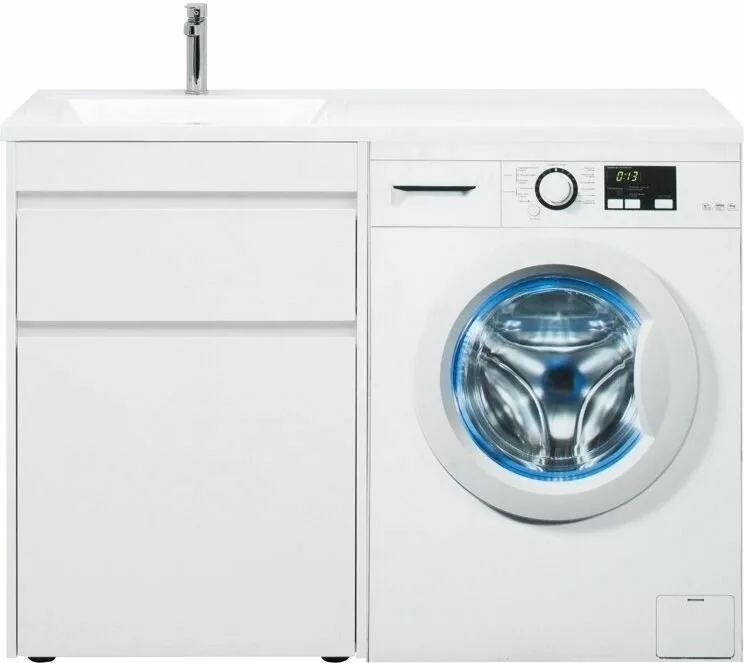 фото Тумба с раковиной Aquanet Токио 120 L белый (напольная, 1 ящик) арт. 00239300 