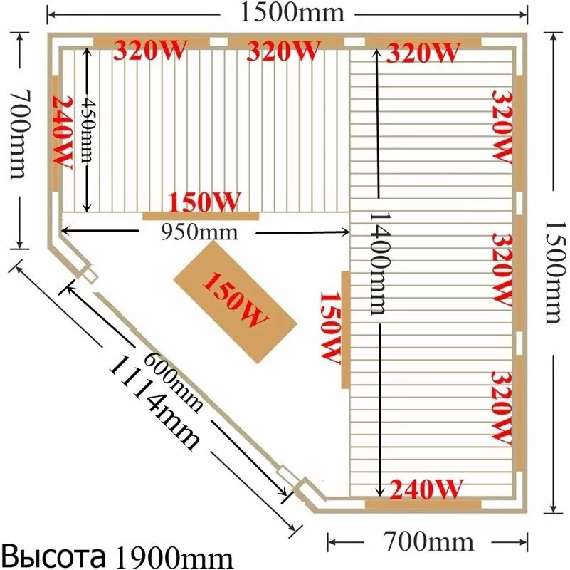 картинка Инфракрасная сауна SaunaMagic Glass CS Corner Medium (150х150) 