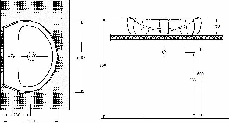 картинка Раковина beWash Bekinger 60 белая 87601101 