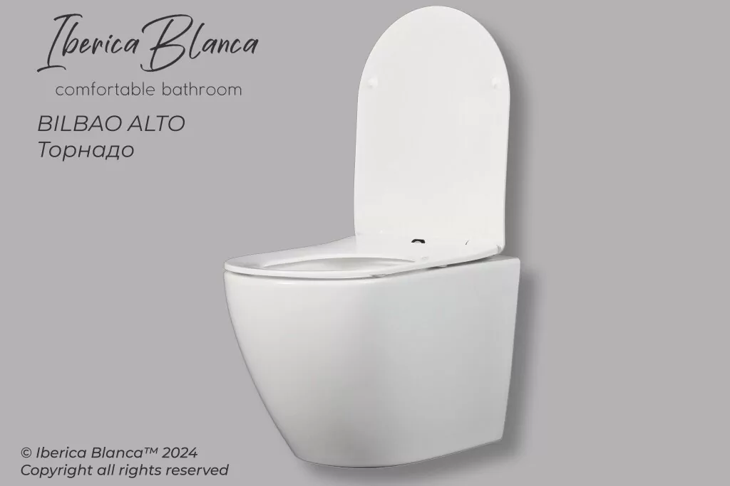 картинка Комплект 3 в 1 IBERICA BLANCA инсталляция с унитазом BILBAO ALTO IB.BLA.234.1B1 клавишей серый матовый ESTI-O IB.B082.007.000 
