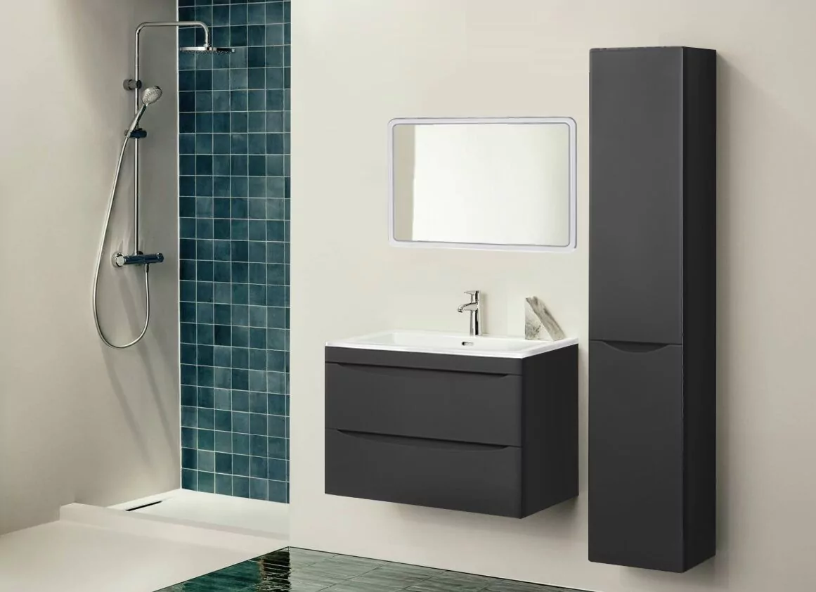 фото Колонна универсальная Style Line Бергамо с корзиной Люкс антискрейтч черный PLUS 