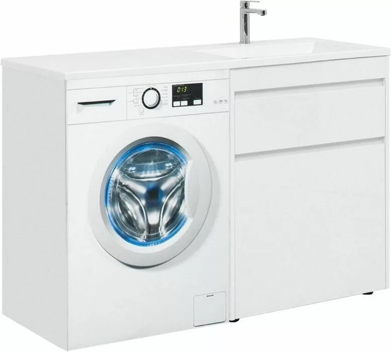 фото Тумба с раковиной Aquanet Токио 130 R белый (напольная, 1 ящик) арт. 00239303 