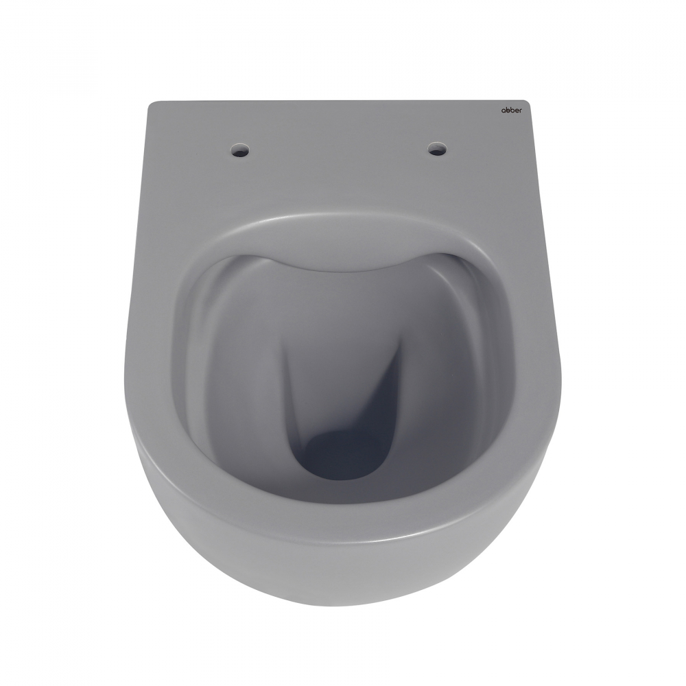 картинка Унитаз подвесной ABBER Bequem AC1101MG серый матовый, безободковый 