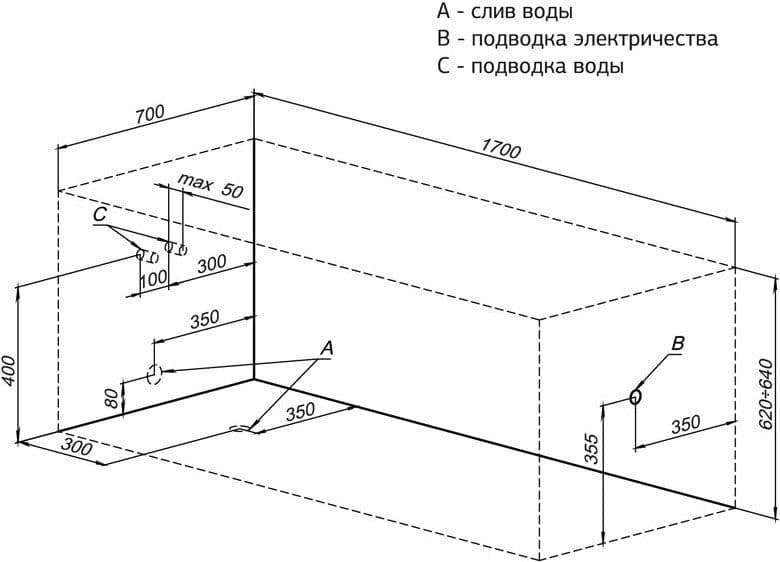 картинка Акриловая ванна Aquanet Nord 170x70 с ножками 00178682 