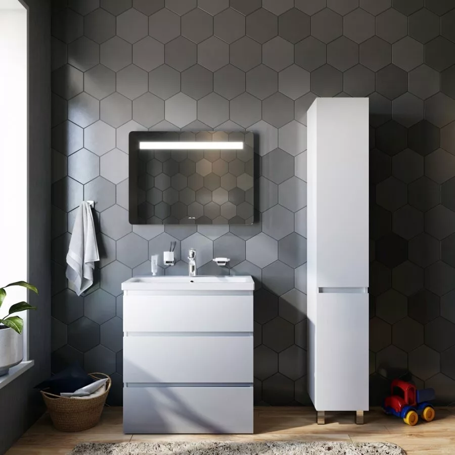 фото Шкаф-колонна AM.PM GEM S M91CSR0306WG напольный правый 30 см белый глянец 