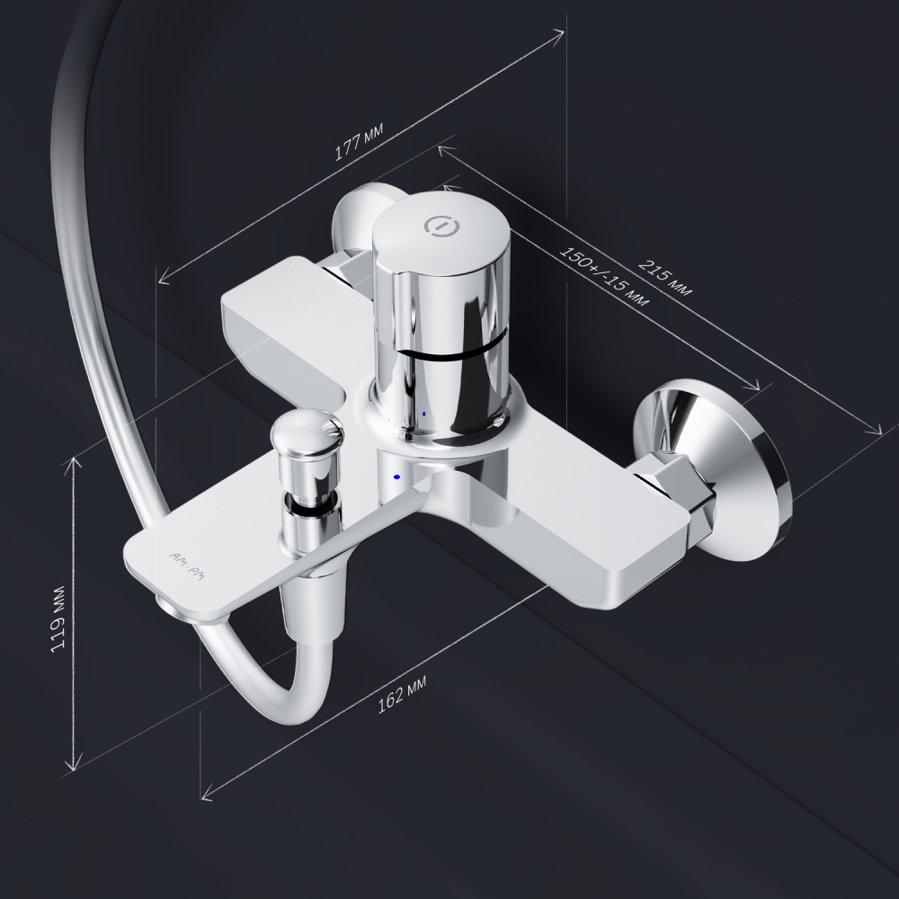 картинка Смеситель для ванны и душа AM.PM X-Joy F85A10500 