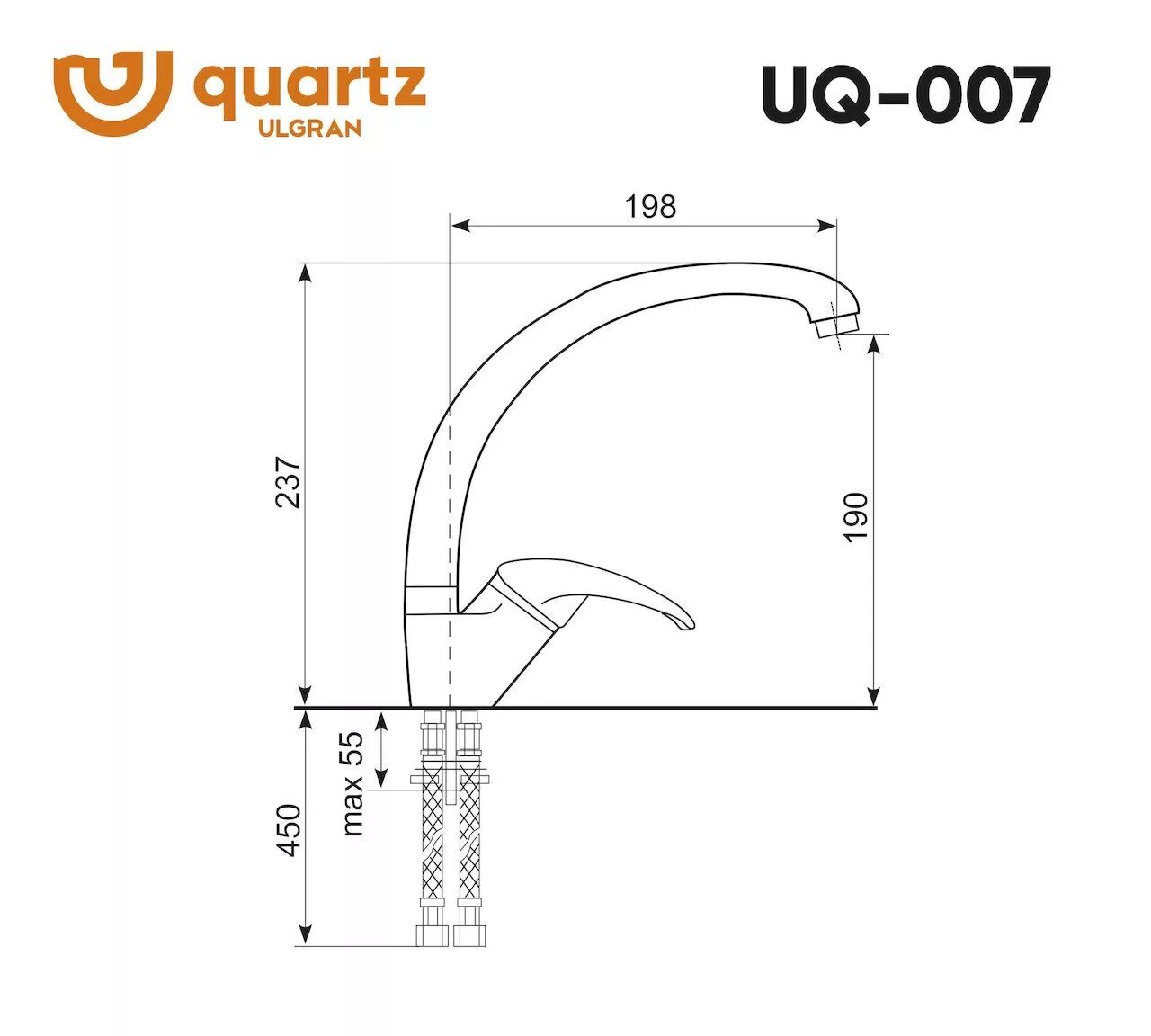 картинка Смеситель для кухни Ulgran Quartz UQ-007-07 