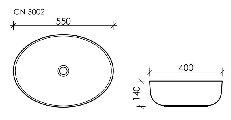 картинка Накладная раковина Ceramicanova Element CN5002 цвет белый 55х40 см 