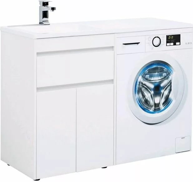 фото Тумба с раковиной Aquanet Токио 120 L белый (напольная, 1 ящик, 2 дверцы) арт. 00239211 