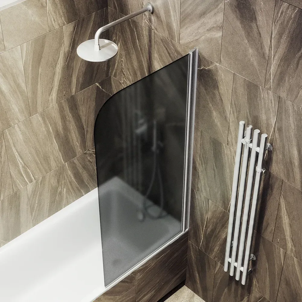 картинка Шторка для ванны поворотная на монопетле Maybah Glass MGV-643-5 900х1400 мм стекло графит матовый 