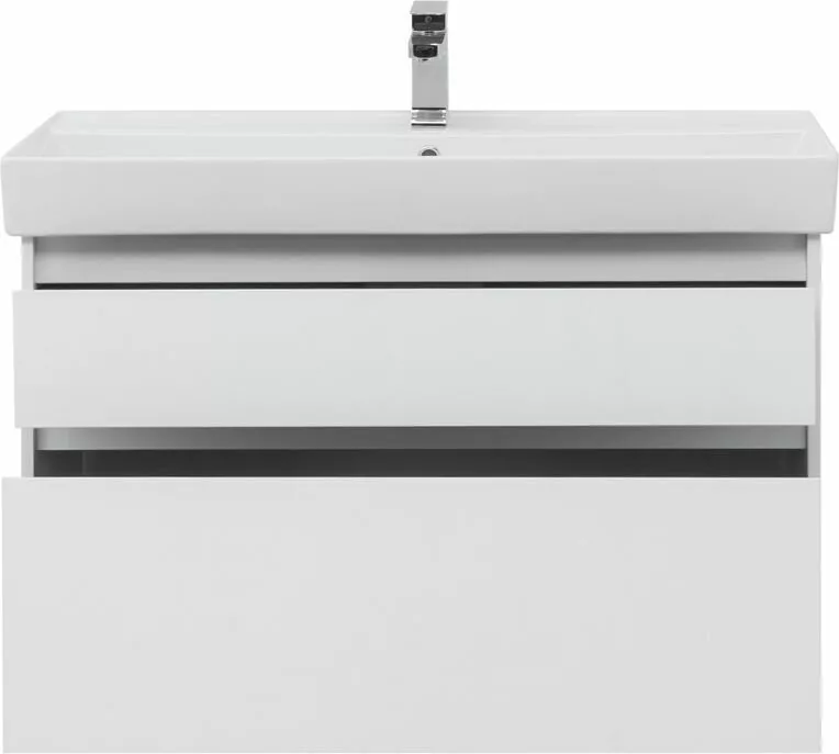 фото Тумба с раковиной Aquanet Nova Lite 100 белый (2 ящика) арт. 00245252 