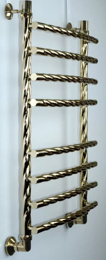 картинка Полотенцесушитель Двин R braid  80/60 1"-3/4"-1/2" Универсальный К3, Золотой хром (4627166742757) 