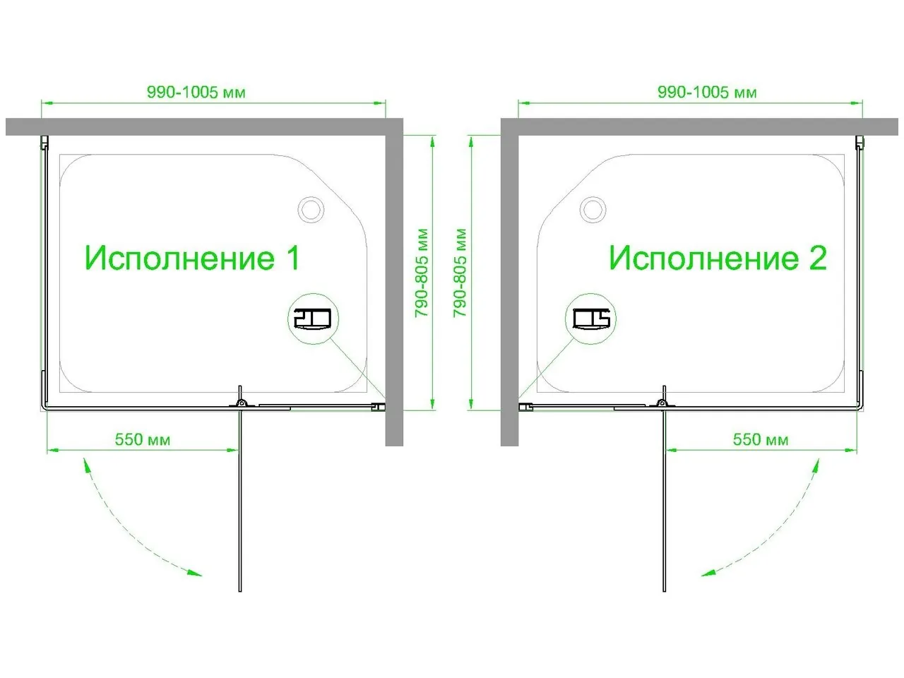 фото Душевой уголок Royal Bath RB HPVD-C-CH 100х80х200 матовое стекло 