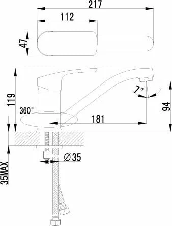 картинка Смеситель для кухонной мойки Lemark Plus Shape LM1704C 