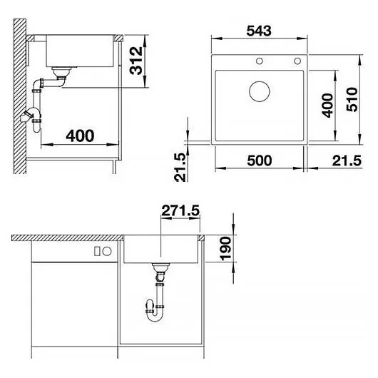 картинка Кухонная мойка Blanco SUBLINE 500-IF/A SteelFrame белый 524112 