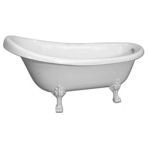 картинка Мраморная ванна AquaStone Скарлет ножки белые 