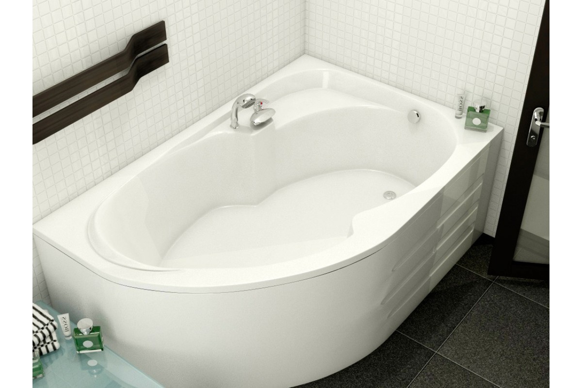 картинка Акриловая ванна Relisan Sofi R 170x105 с каркасом и слив-переливом 