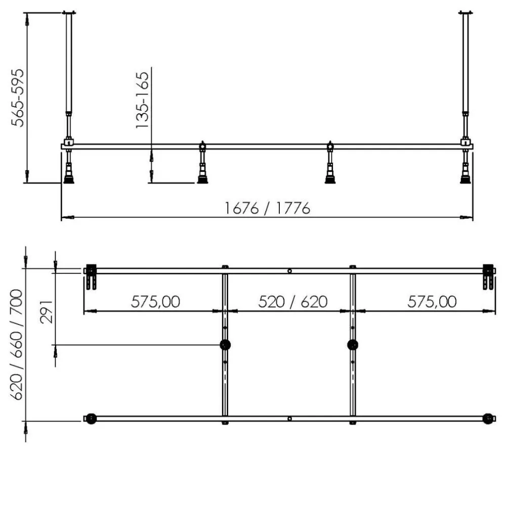 картинка Каркас для ванны AM.PM Libre W60A-170-075W-R 170x75 см