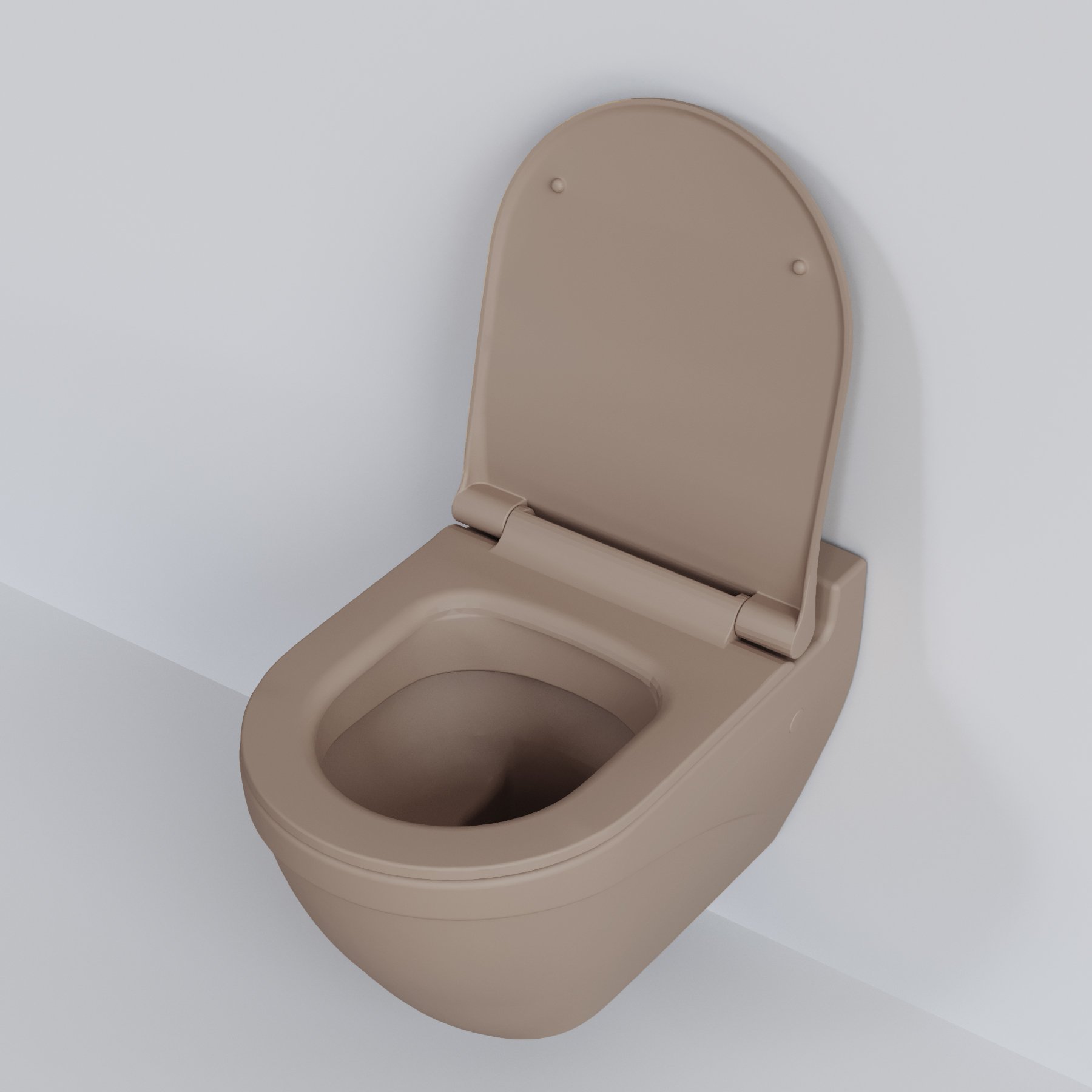 картинка Унитаз подвесной Ambassador Nord 133T20501 темно-бежевый матовый подвесной с тонкой крышкой 