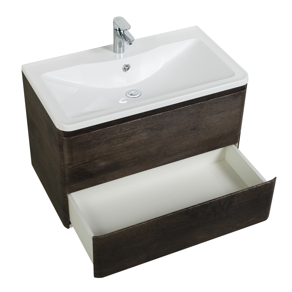 фото Тумба с раковиной подвесная BelBagno ALBANO 90 Rovere Nature Grigio, раковина белая 