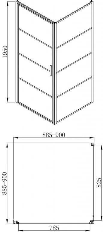 фото Душевой уголок BRAVAT BLACK LINE BS090.2115B 