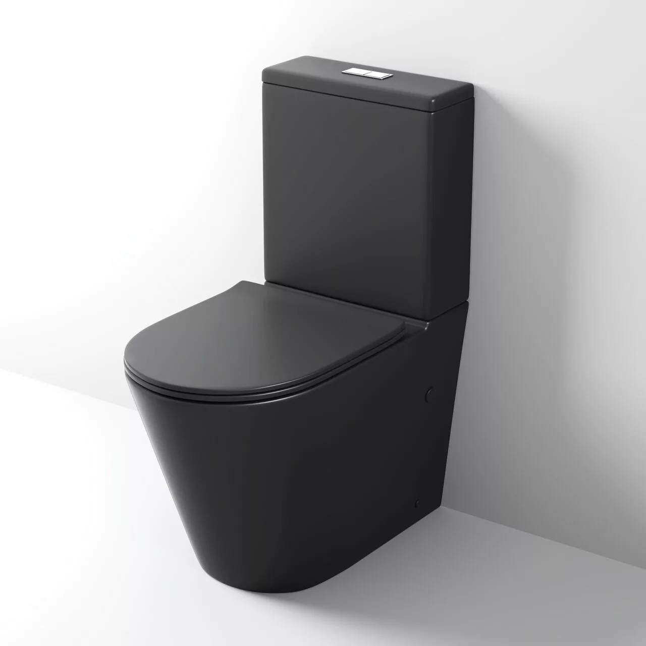 картинка Унитаз Grossman GR-4458BMS 640х360х835 см черный матовый напольный безободковый  с тонкой крышкой 