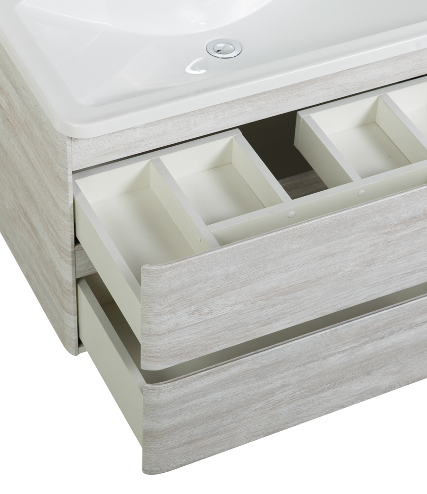 фото Тумба с раковиной подвесная BelBagno ALBANO 100 Rovere Vintage Bianco, раковина белая 