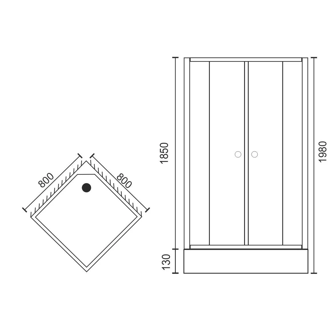 фото Душевой угол Royal Bath 90HP-T-CH 90x90x200 (прозрачное) 