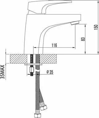 картинка Смеситель для раковины Lemark Shift LM4306C 