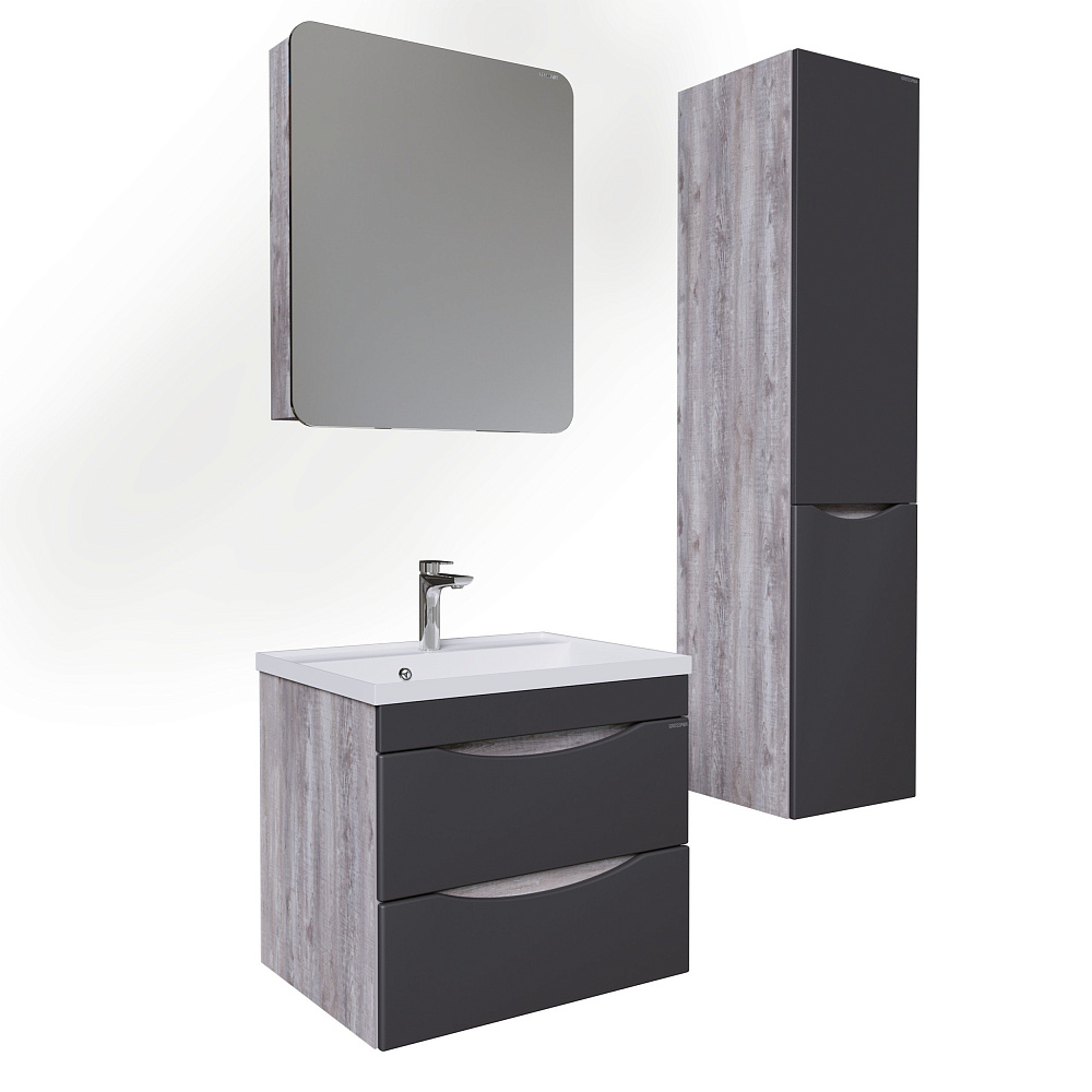 фото Шкаф-пенал Grossman Талис 35 подвесной, бетон пайн/графит 