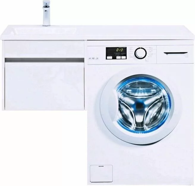 фото Тумба с раковиной Aquanet Токио 110 L белый (подвесная, 1 ящик) арт. 00239208 