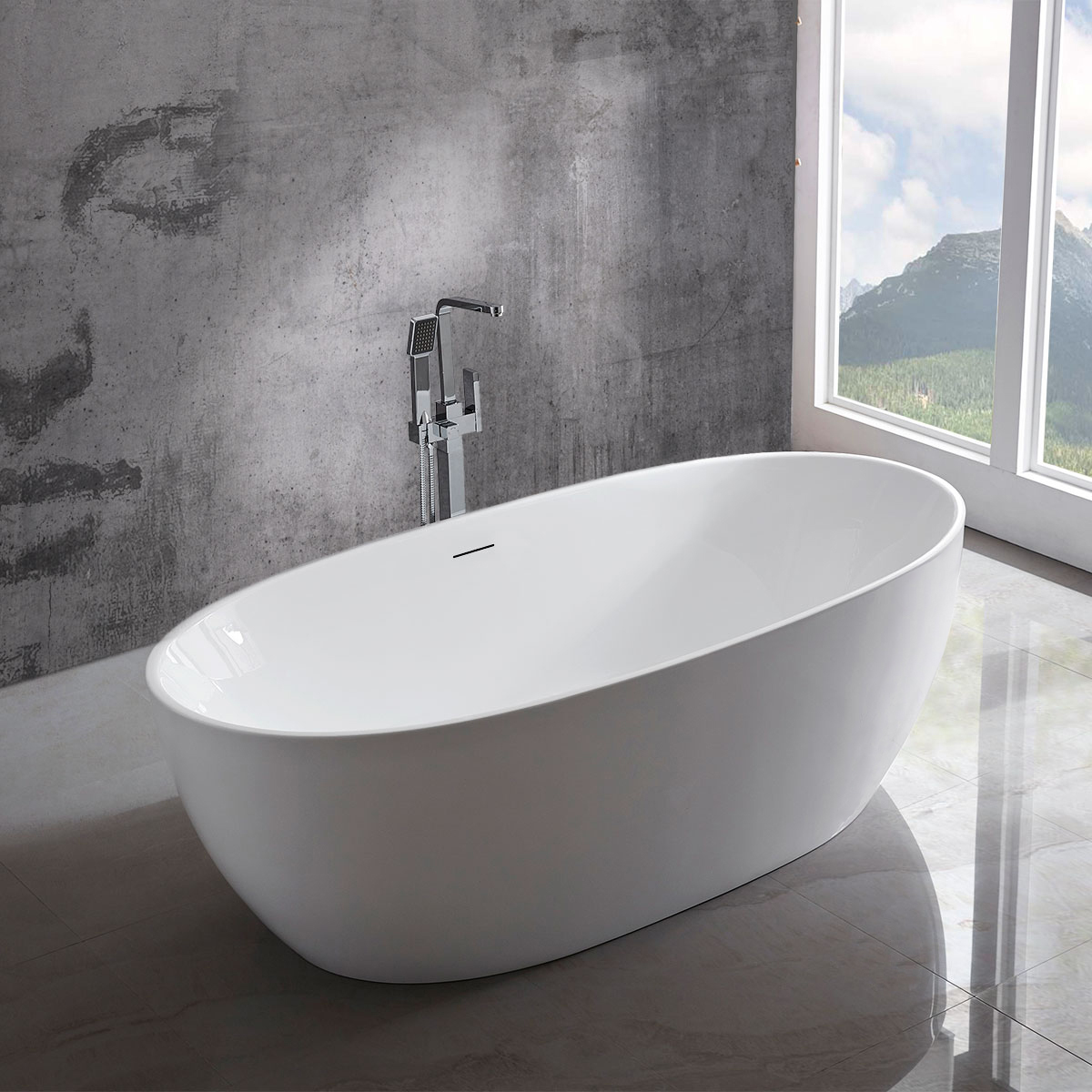 картинка Акриловая ванна Vincea VBT-405-1700MW, 170х80х58, цвет белый матовый, слив-перелив в комплекте, белый 