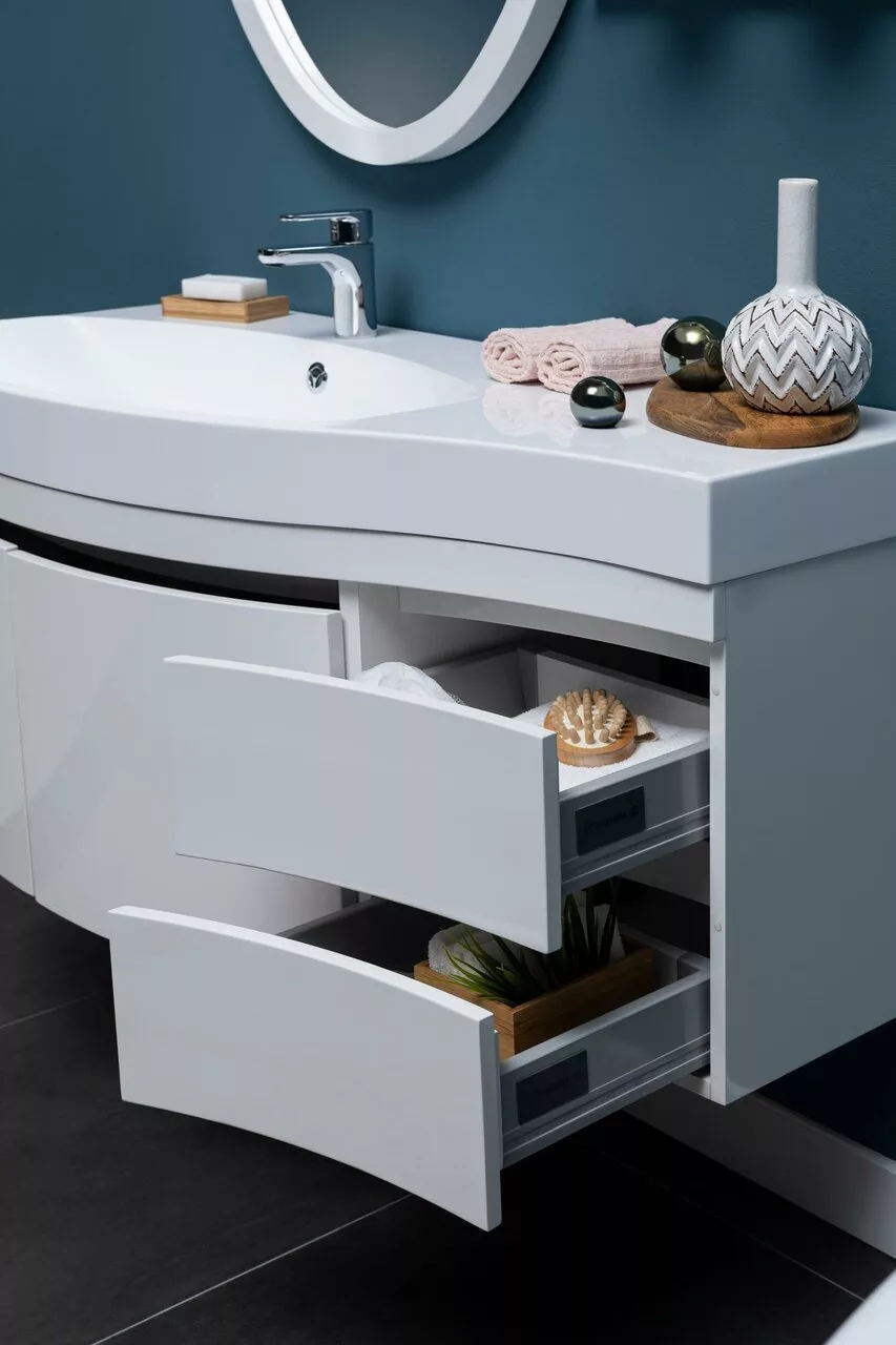 фото Тумба с раковиной Aquanet Опера 115 L белый (2 дверцы 2 ящика) арт. 00212990 