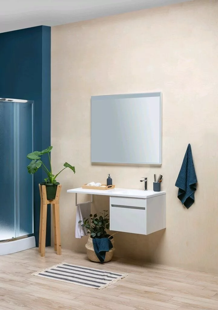фото Тумба с раковиной Aquanet Токио 120 R белый (подвесная, 1 ящик) арт. 00239213 
