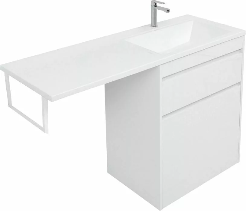 фото Тумба с раковиной Aquanet Токио 130 R белый (напольная, 1 ящик) арт. 00239303 
