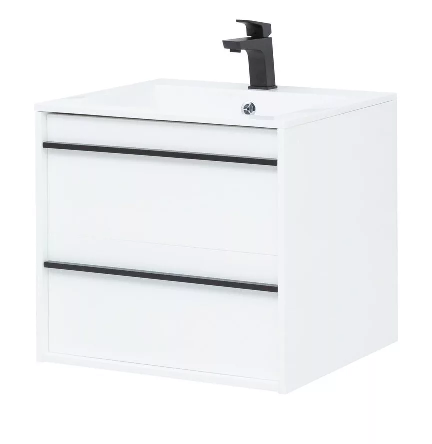фото Тумба с раковиной Aquanet Lino 60 белый матовый арт. 00271943 