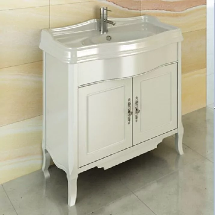 фото Тумба с раковиной Comforty Версаль 3130383 90 см, с раковиной Comforty JS90, напольная, слоновая кость 