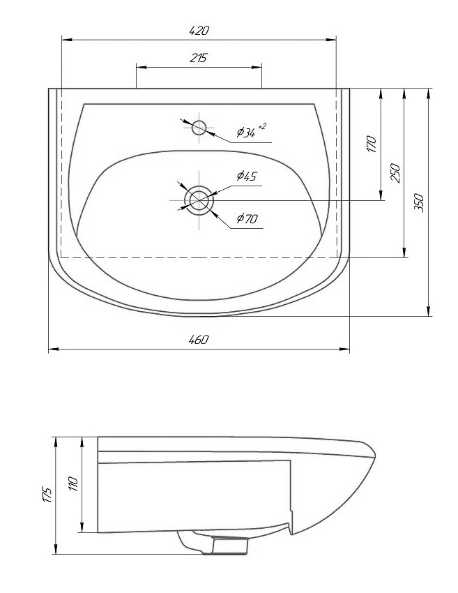 картинка Раковина Grossman Уют-45  в ванную комнату