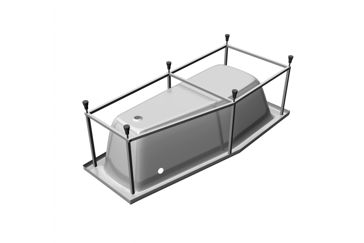 картинка Акриловая ванна Relisan Aquarius R 170х70х50 с каркасом и слив-переливом 