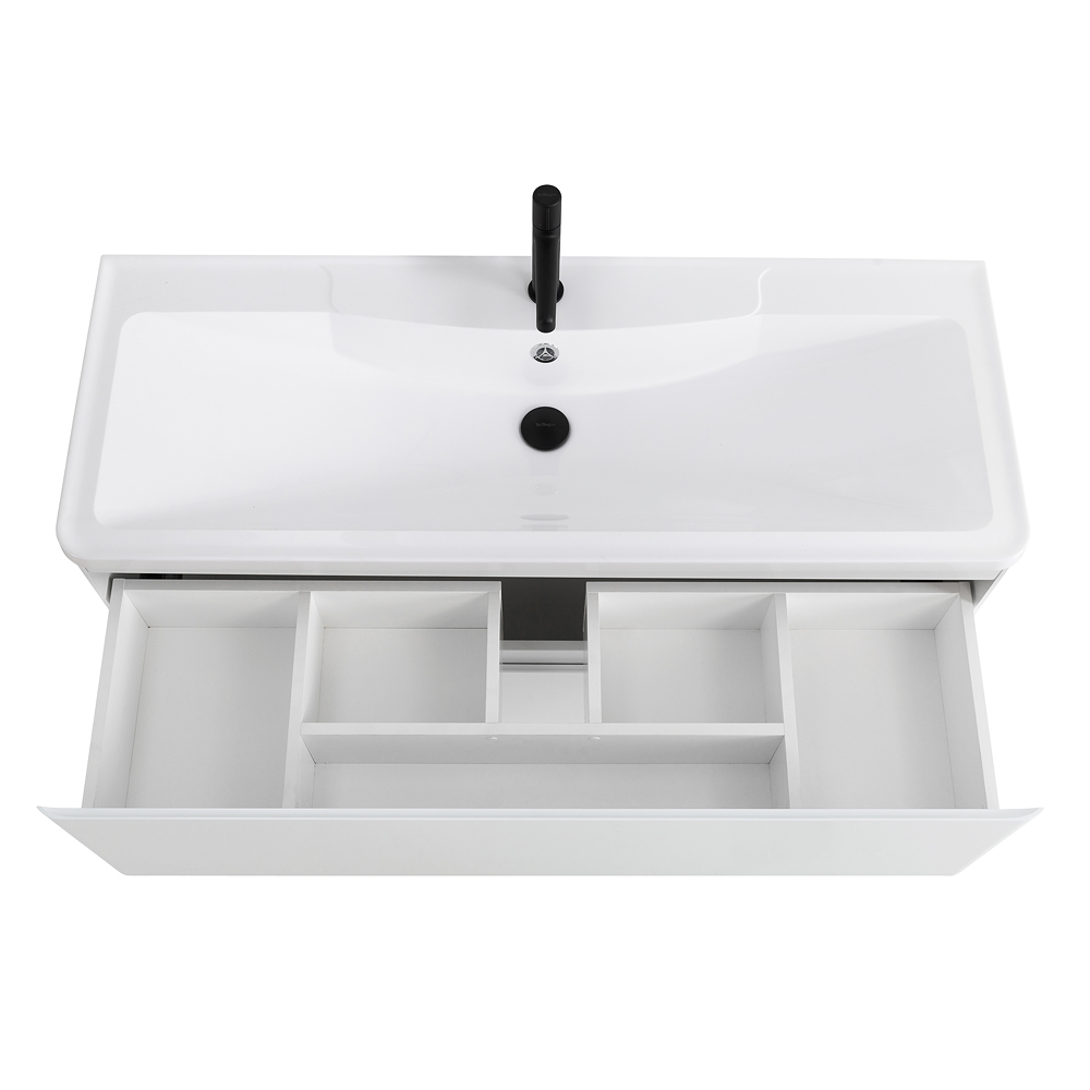 фото Тумба с раковиной напольная BelBagno ALBANO 120 Bianco Lucido, раковина белая 