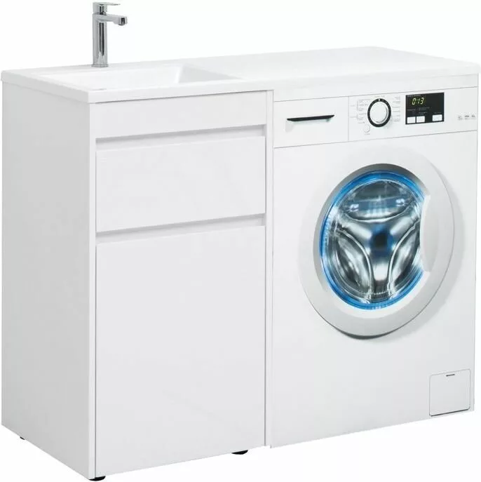 фото Тумба с раковиной Aquanet Токио 110 L белый (напольная, 1 ящик) арт. 00239298 