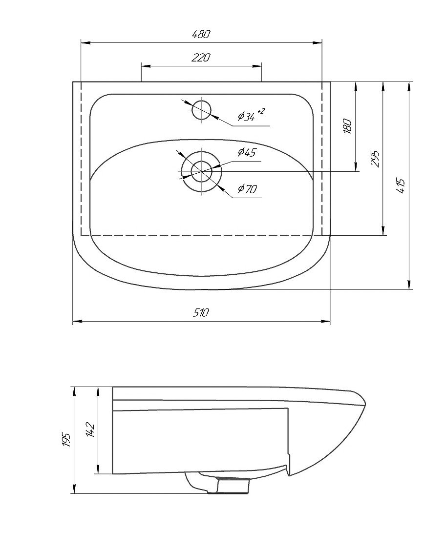 картинка Раковина Grossman Уют-50  в ванную комнату