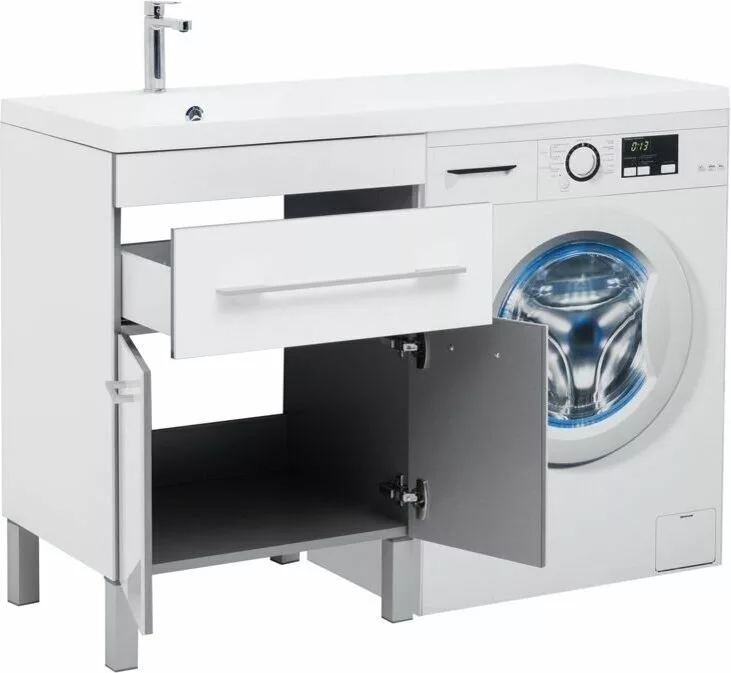 фото Тумба с раковиной Aquanet Верона 120 L белый (напольная, 1 ящик, 2 дверцы) арт. 00239947 