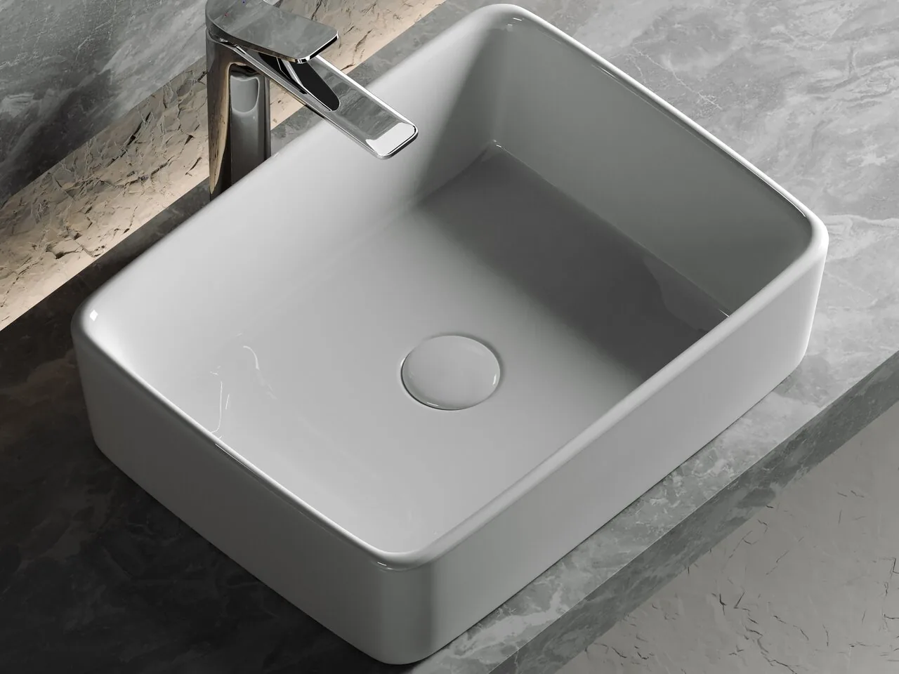 картинка Накладная раковина Ceramicanova Element CN6037 цвет белый 48х37 см 