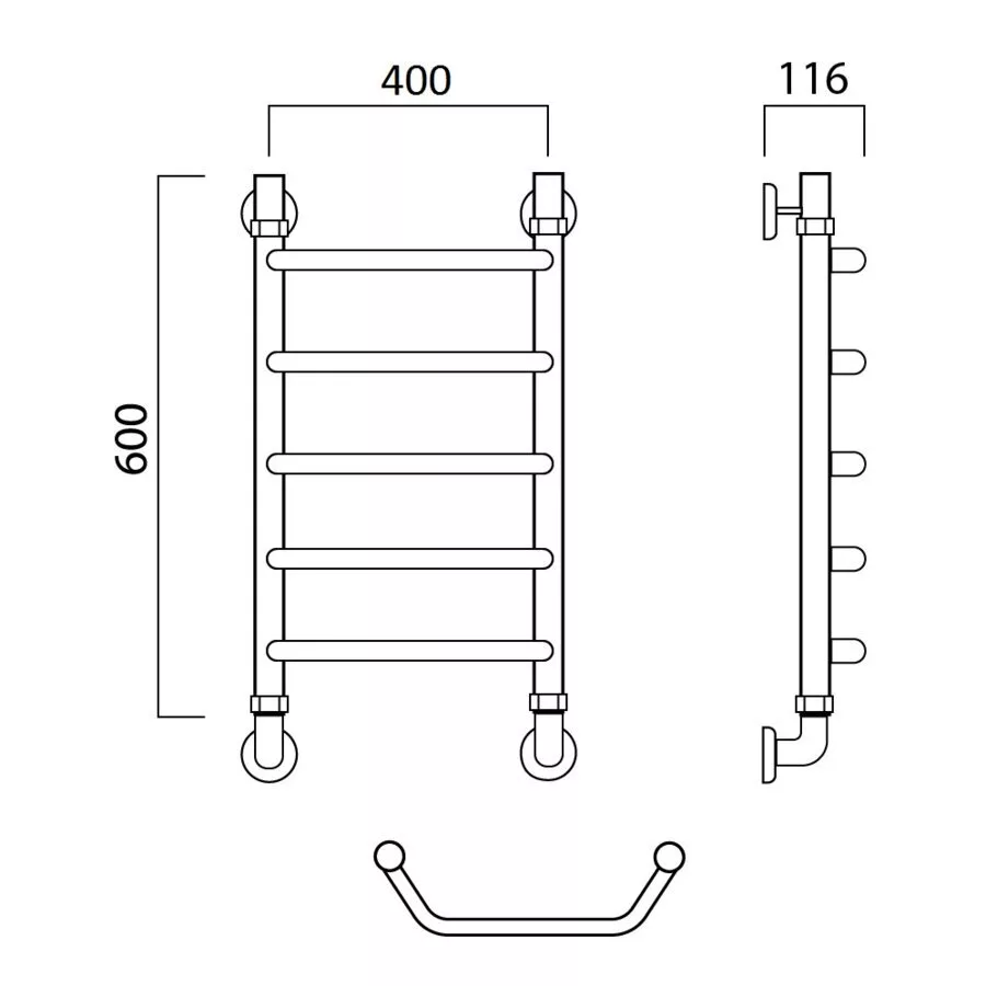 картинка Полотенцесушитель водяной ТРАПЕЦИЯ 60х40 Aquanerzh 03-00A6040 