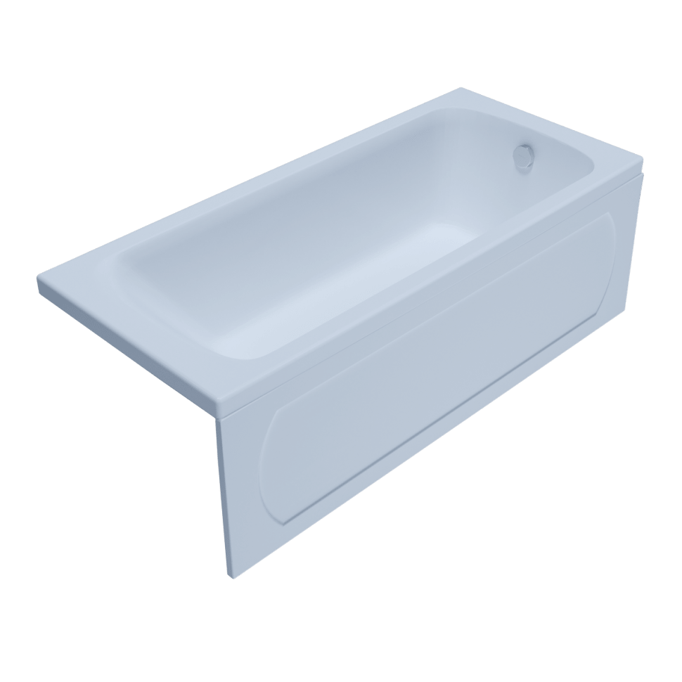 картинка Акриловая ванна 1ACReal Gamma 160 прямоугольная с ножками и слив-переливом 